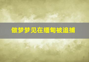 做梦梦见在缅甸被追捕