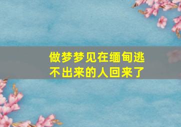 做梦梦见在缅甸逃不出来的人回来了