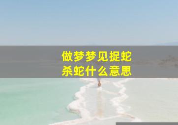 做梦梦见捉蛇杀蛇什么意思