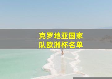 克罗地亚国家队欧洲杯名单