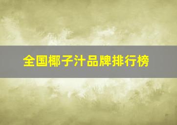 全国椰子汁品牌排行榜