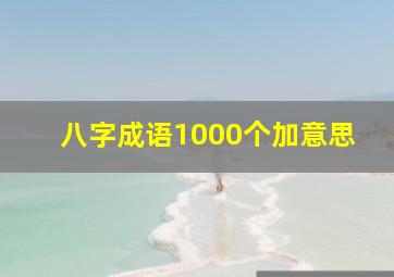 八字成语1000个加意思