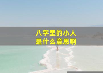 八字里的小人是什么意思啊