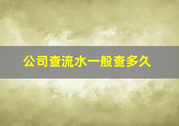 公司查流水一般查多久