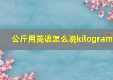 公斤用英语怎么说kilogram