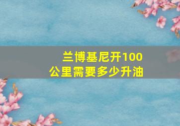 兰博基尼开100公里需要多少升油