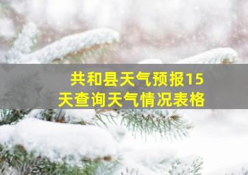 共和县天气预报15天查询天气情况表格