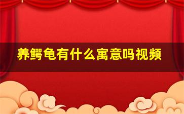 养鳄龟有什么寓意吗视频