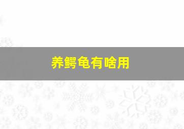 养鳄龟有啥用