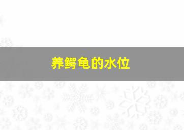 养鳄龟的水位