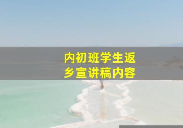 内初班学生返乡宣讲稿内容