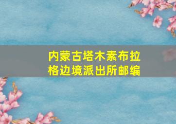 内蒙古塔木素布拉格边境派出所邮编