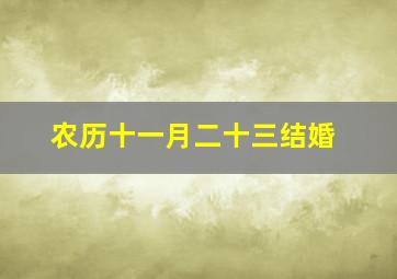 农历十一月二十三结婚