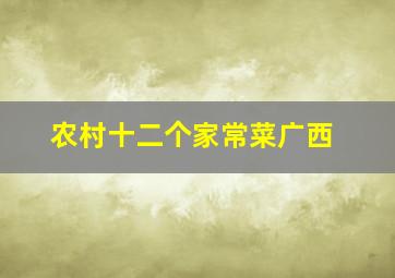 农村十二个家常菜广西