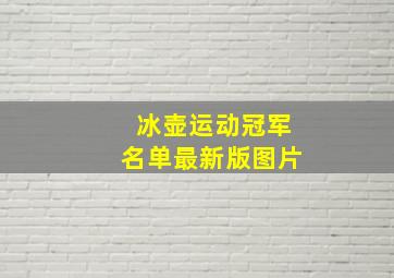 冰壶运动冠军名单最新版图片