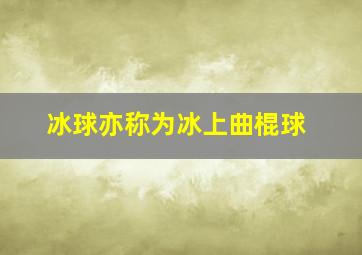 冰球亦称为冰上曲棍球