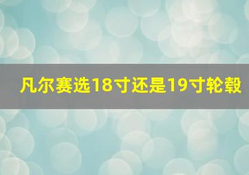 凡尔赛选18寸还是19寸轮毂