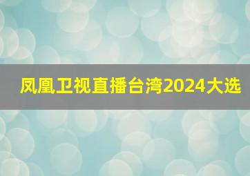 凤凰卫视直播台湾2024大选