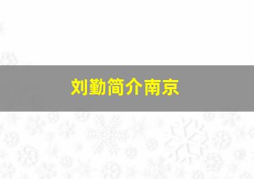 刘勤简介南京