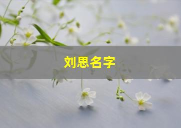 刘思名字