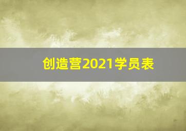 创造营2021学员表