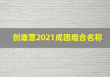 创造营2021成团组合名称