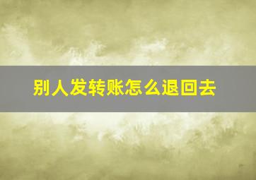 别人发转账怎么退回去