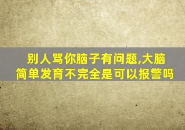 别人骂你脑子有问题,大脑简单发育不完全是可以报警吗