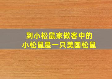 到小松鼠家做客中的小松鼠是一只美国松鼠