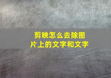 剪映怎么去除图片上的文字和文字