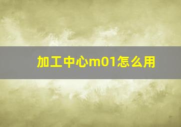 加工中心m01怎么用