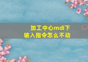 加工中心mdi下输入指令怎么不动