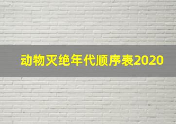 动物灭绝年代顺序表2020