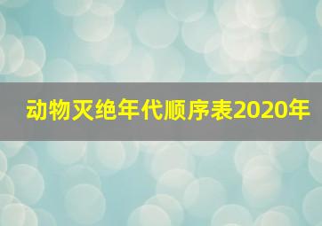 动物灭绝年代顺序表2020年