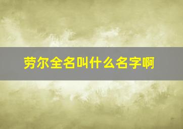 劳尔全名叫什么名字啊