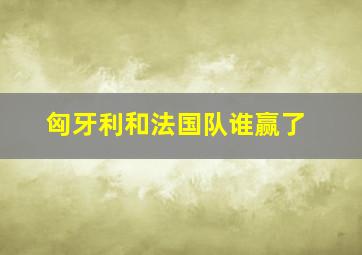 匈牙利和法国队谁赢了