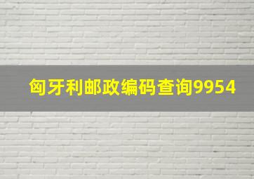 匈牙利邮政编码查询9954