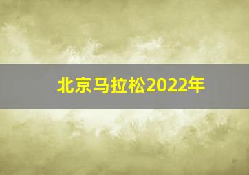 北京马拉松2022年