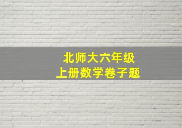 北师大六年级上册数学卷子题