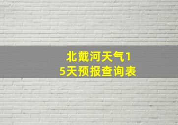 北戴河天气15天预报查询表