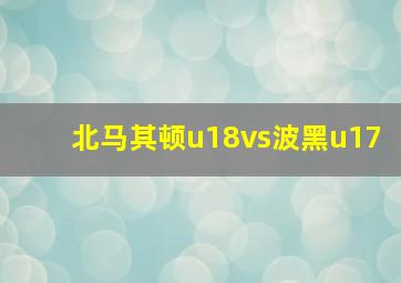 北马其顿u18vs波黑u17