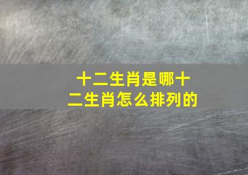 十二生肖是哪十二生肖怎么排列的