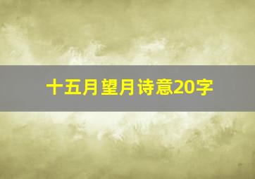 十五月望月诗意20字