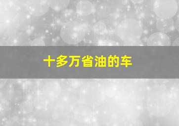 十多万省油的车