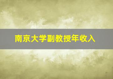 南京大学副教授年收入