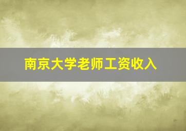 南京大学老师工资收入