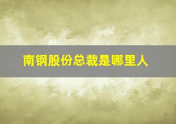 南钢股份总裁是哪里人