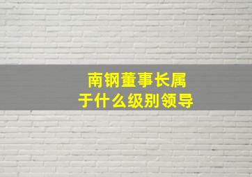 南钢董事长属于什么级别领导