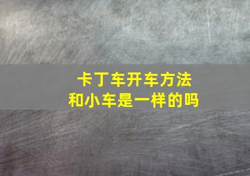 卡丁车开车方法和小车是一样的吗