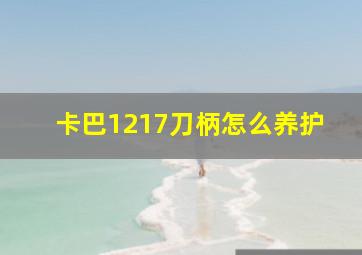 卡巴1217刀柄怎么养护